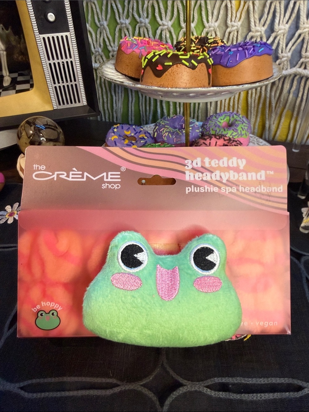 The Crème Shop Green 3D Frog Teddy Plushie Spa Headband